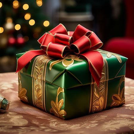 Christmas gift close-up. High quality illustrationの素材