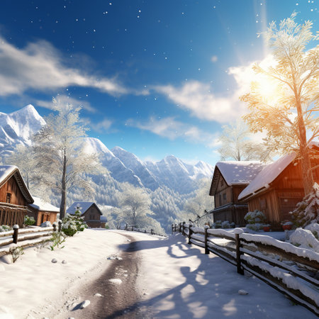 Winter landscape. High quality illustrationの素材