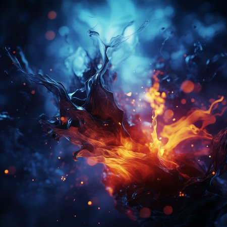 Amidst the obsidian expansion of the void, a mesmerizing dance of colors emerges, a triumphant collision of hues that defy realityの素材