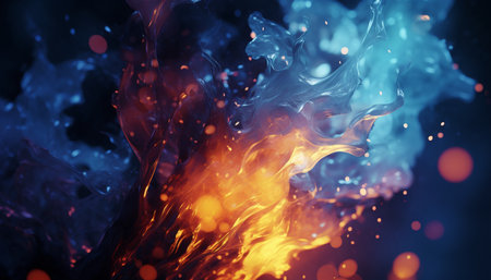 Amidst the obsidian expansion of the void, a mesmerizing dance of colors emerges, a triumphant collision of hues that defy realityの素材