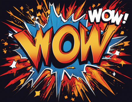 Cartoon sign of burst clouds with the word WOW. high quality illustrationの素材
