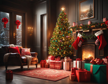 Beautiful Christmas card. High quality illustrationの素材