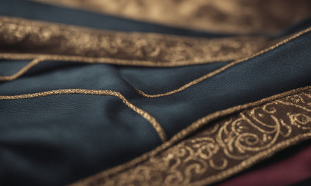 Professional designer background with expensive silk and embroidery. High quality illustrationの素材