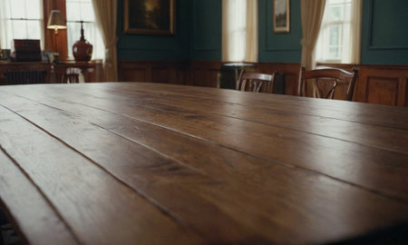 Professional design background with expensive wood. Dark wood table. High quality illustrationの素材