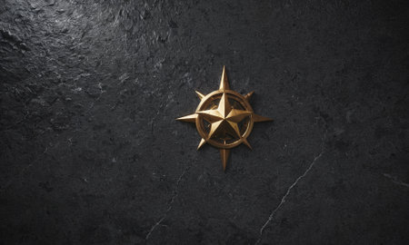 Professional design background with expensive black granite. Dark stone table with elements. High quality illustrationの素材