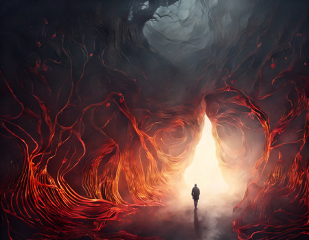 Abstract illustration in horror and thriller style. High quality illustrationの素材