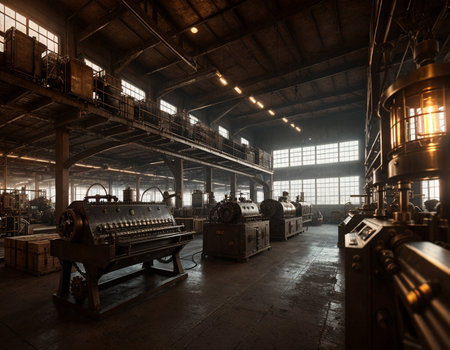 Factory in vintage style. High quality illustrationの素材