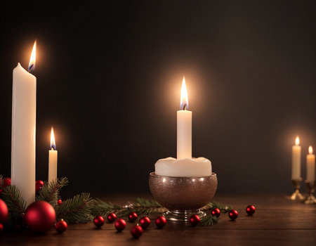 Christmas candles. High quality illustrationの素材