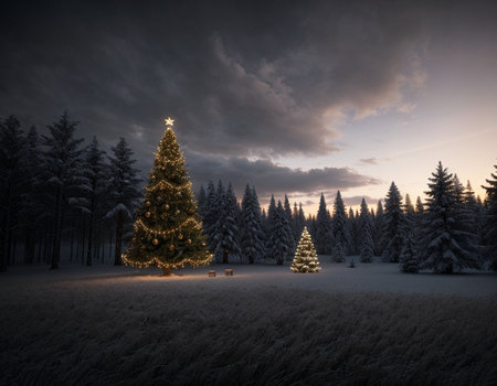 Christmas tree. High quality illustrationの素材