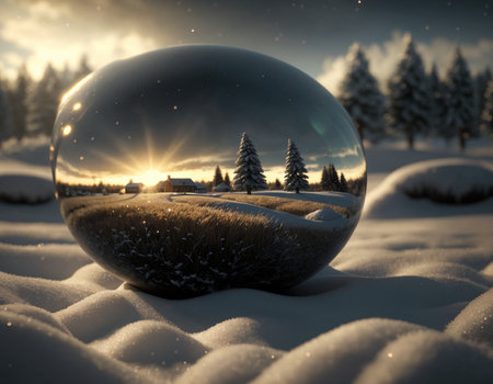 Beautiful winter landscape. High quality illustrationの素材