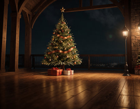 Christmas tree. High quality illustrationの素材