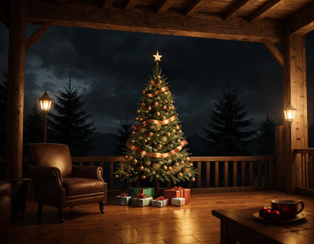Christmas tree. High quality illustrationの素材