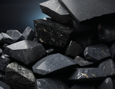 Professional background with expensive black mountain granite and marble. High quality illustrationの素材