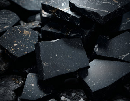 Professional background with expensive black mountain granite and marble. High quality illustrationの素材