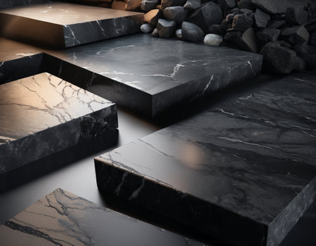 Professional background with expensive black mountain granite and marble. High quality illustrationの素材