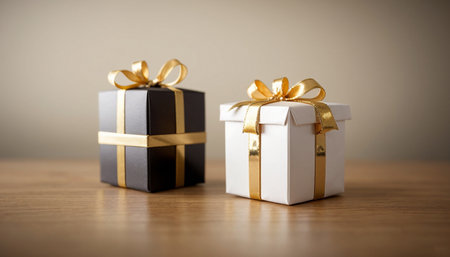 Lovely Christmas background with gifts, decorations and candles on the tableの素材