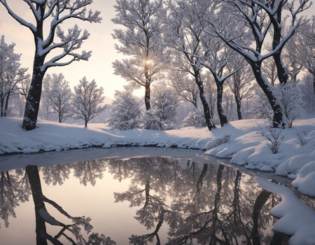 Beautiful winter landscape. High quality photoの素材