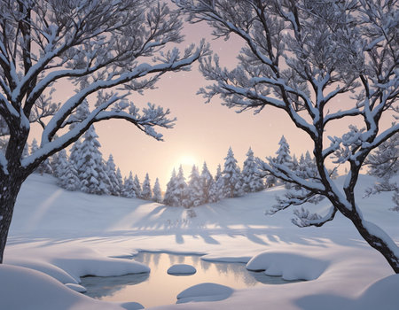 Beautiful winter landscape. High quality photoの素材