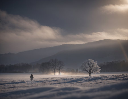 Beautiful winter landscape. High quality photoの素材