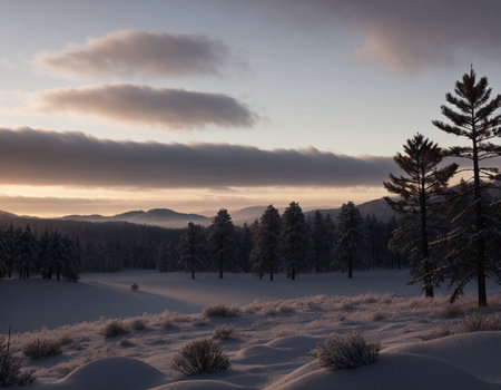 Beautiful winter landscape. High quality photoの素材