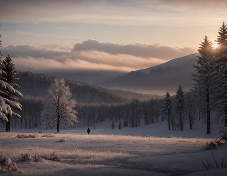 Beautiful winter landscape. High quality photoの素材
