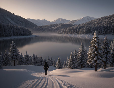 Beautiful winter landscape. High quality photoの素材