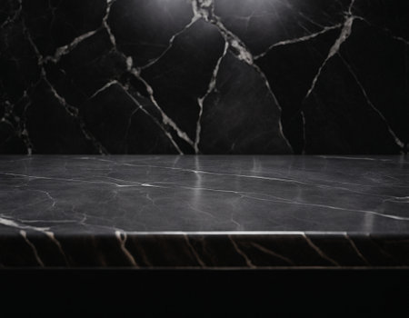 Professional interior design with expensive black marble and granite. Excellent background for presentation and product. High quality illustrationの素材