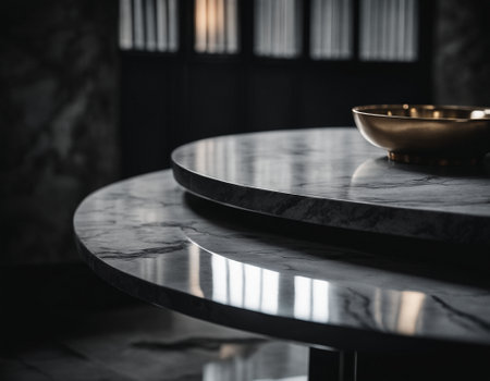 Professional interior design with expensive black marble and granite. Excellent background for presentation and product. High quality illustrationの素材