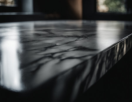 Professional interior design with expensive black marble and granite. Excellent background for presentation and product. High quality illustrationの素材