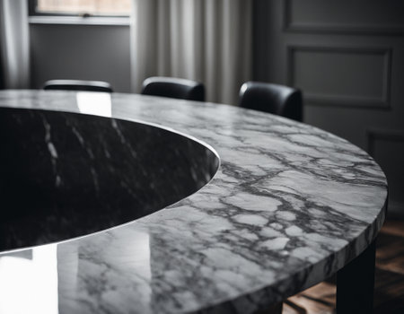 Professional interior design with expensive black marble and granite. Excellent background for presentation and product. High quality illustrationの素材