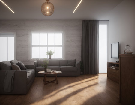 Minimalistic loft interior. High quality illustrationの素材
