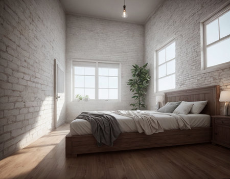 Minimalistic loft interior. High quality illustrationの素材