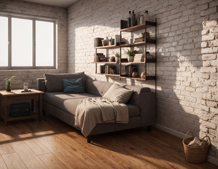 Minimalistic loft interior. High quality illustrationの素材