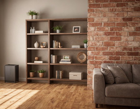 Minimalistic loft interior. High quality illustrationの素材