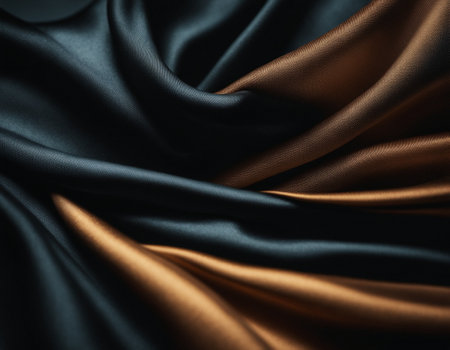 Professional designer background with expensive dark silk and fabric. Background for product presentations. High quality illustrationの素材