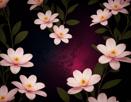 Abstract background with flowers. High quality illustrationの素材