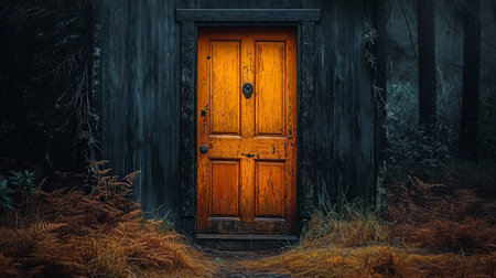 A mysterious door in the forest. High quality illustrationの素材