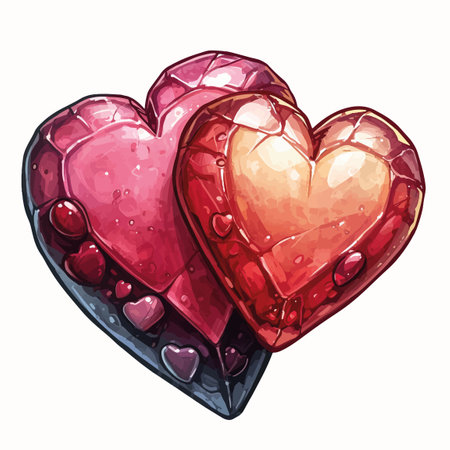 Beautiful vector icon with hearts. Vector illustrationの素材
