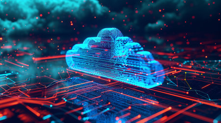 Advanced cloud technologies. Cloud storage. High quality illustrationの素材