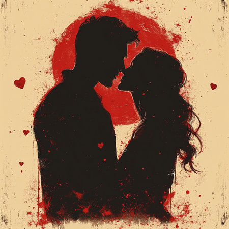 A beautiful drawing of a beloved couple. Valentine's day. High quality illustrationの素材