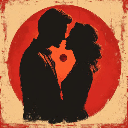 A beautiful drawing of a beloved couple. Valentine's day. High quality illustrationの素材