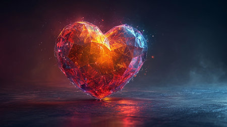 A beautiful image of a heart on a colorful background. High quality illustrationの素材