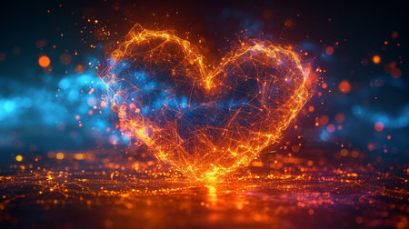 A beautiful image of a heart on a colorful background. High quality illustrationの素材