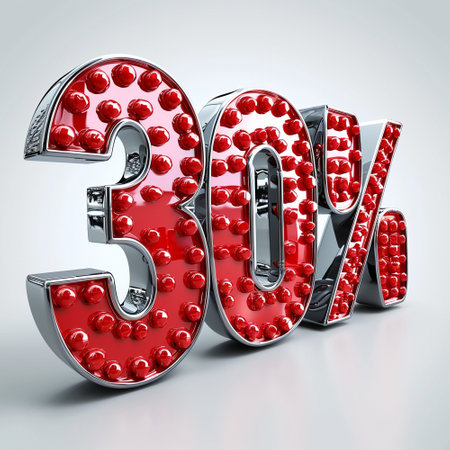 3D volume discount. Marketing campaign, Black Friday, sale. -thirty%. High quality illustrationの素材