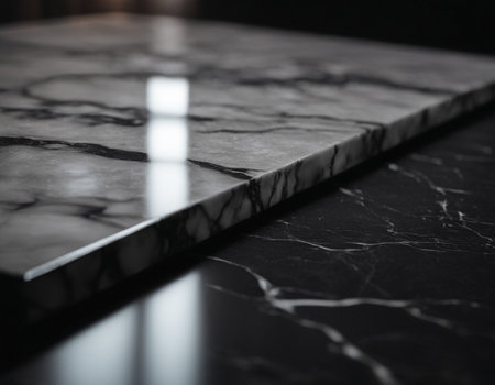 Professional interior design with expensive black marble and granite. Excellent background for presentation and product. High quality illustrationの素材