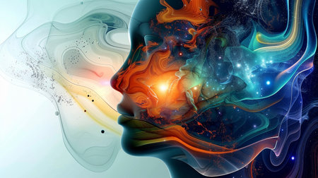An abstract representation of human consciousness. High quality illustrationの素材