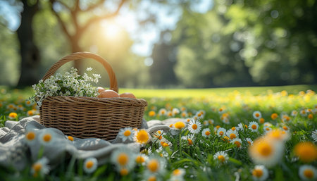A couple in love on a picnic. High quality photoの素材