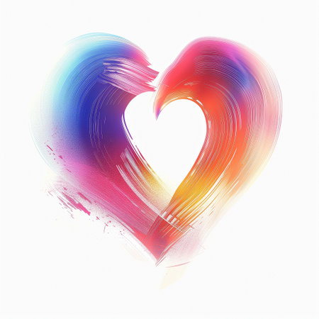 Abstract gradient heart on a white background. High quality illustrationの素材