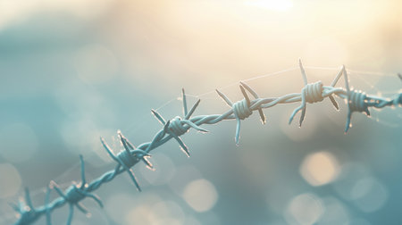 Barbed wire. High quality photoの素材