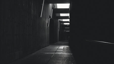 Dark photo with a minimalistic design. Architecture. High quality photoの素材